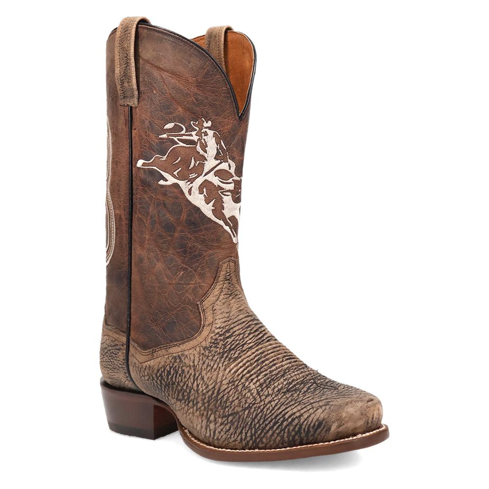 Dan Post Boots Mauney Embroidered Graphic Bison Square Toe Pull On Cowboy Boots
