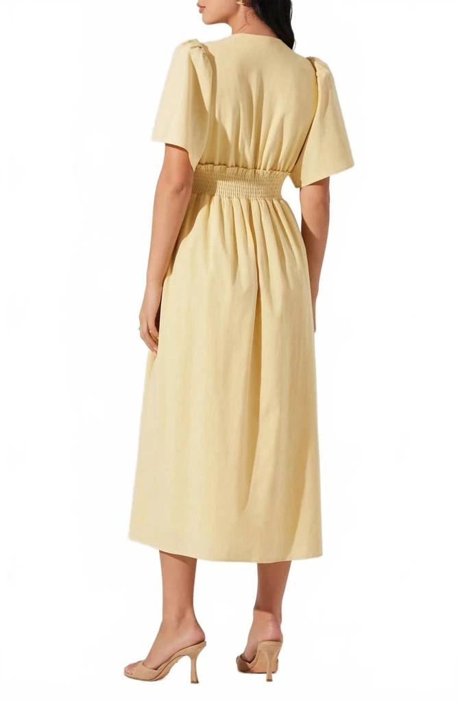 Hadleigh Scallop Trim Midi Dress In Light Yellow  On Sale Now with Up to  26% Off | Discover Exclusive Deals & Savings at BeyondStyle  Authentic  ASTR women|clothing|dresses with Limited-Time Discounts,