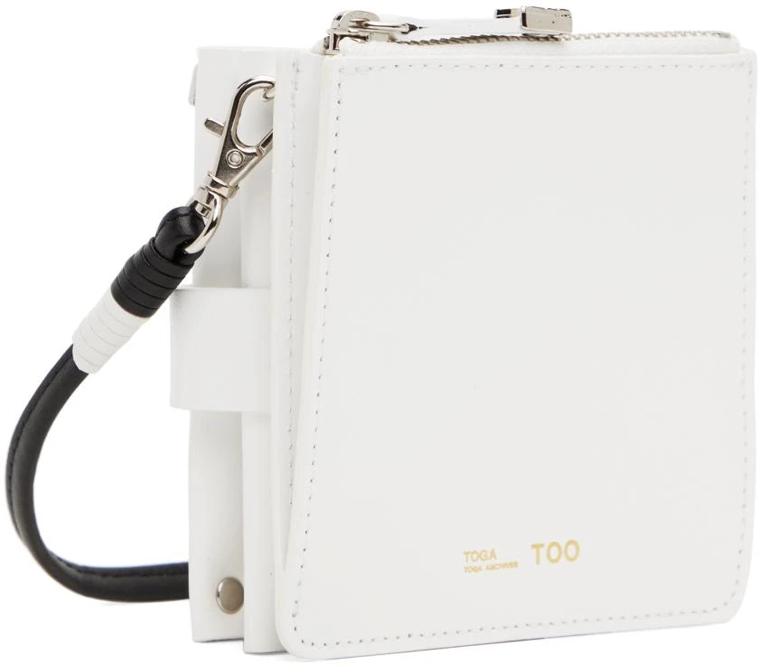 Toga Pulla White Leather Wallet Shoulder Bag 3