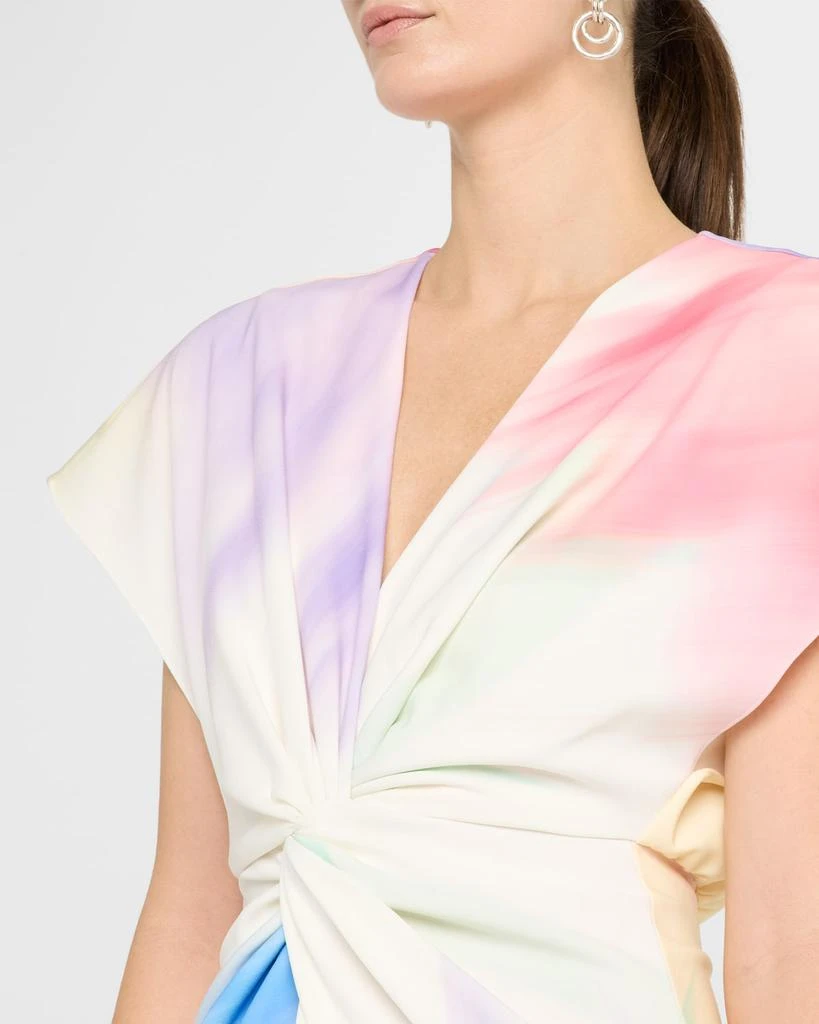 PRABAL GURUNG Jackie Twisted Short-Sleeve Midi Dress 5