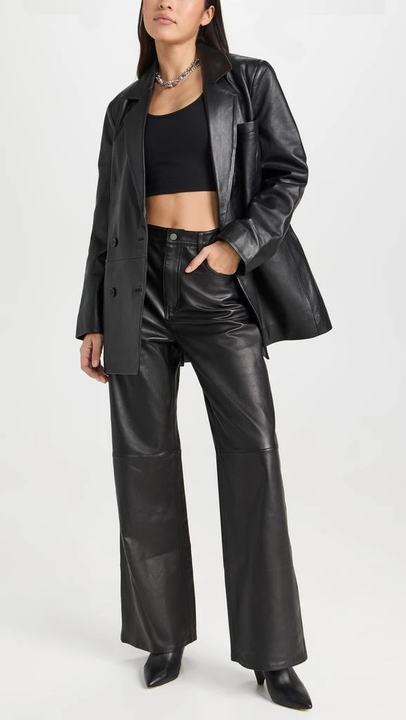 Reformation Veda Kennedy Wide Leg Leather Pants 4