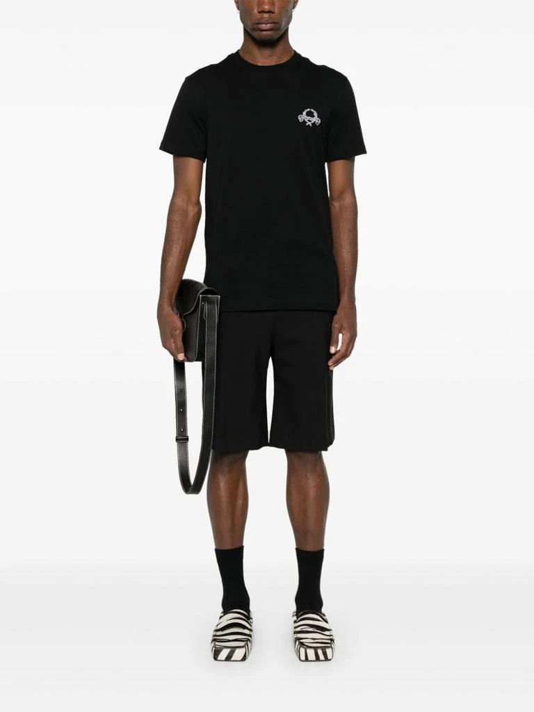Moschino Short-Sleeve Black T-Shirt With Intricate Embroidery 2