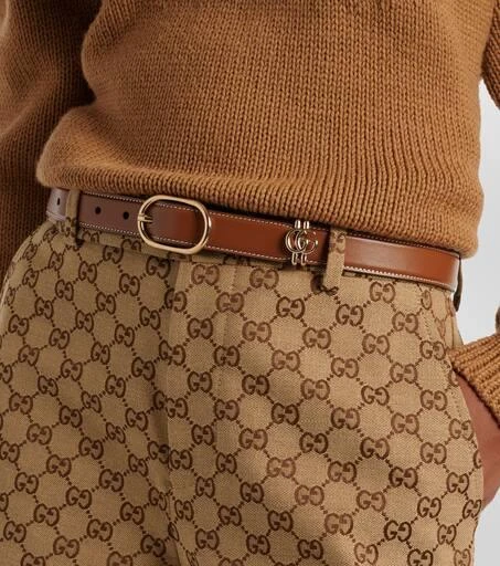 Gucci Double G leather belt 2