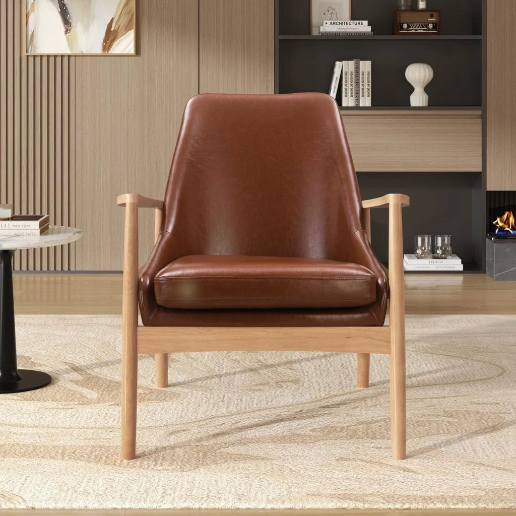 Streamdale Furniture Streamdale Leather Mid-Century Modern Armchair 2
