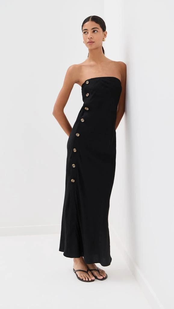 LE BOP Strapless Button Maxi Dress 4