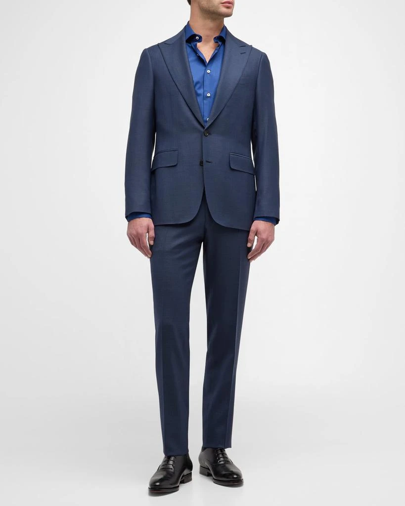 Canali Men's Textured Super 130s Wool Suit 2