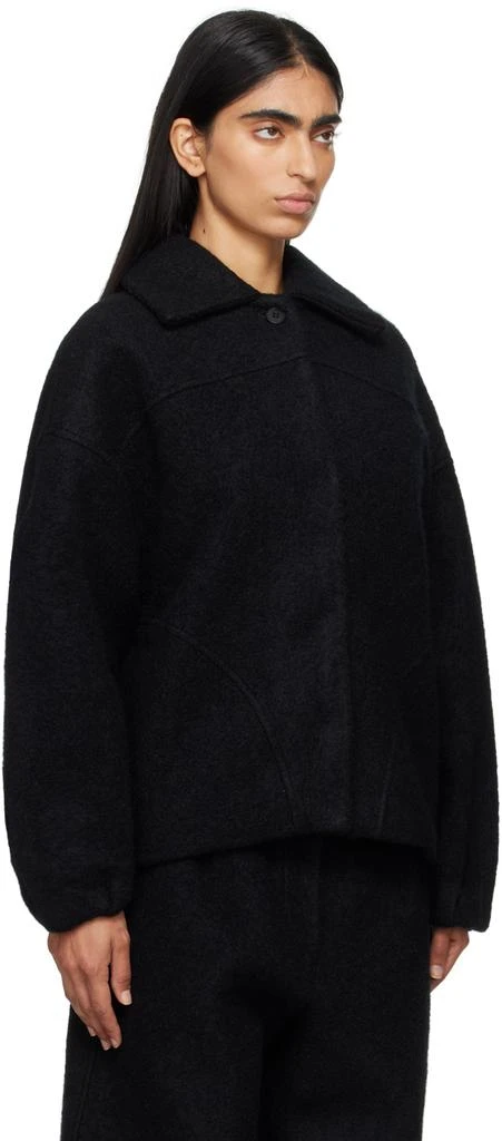 Deiji Studios Black Boiled Wool Coat 2