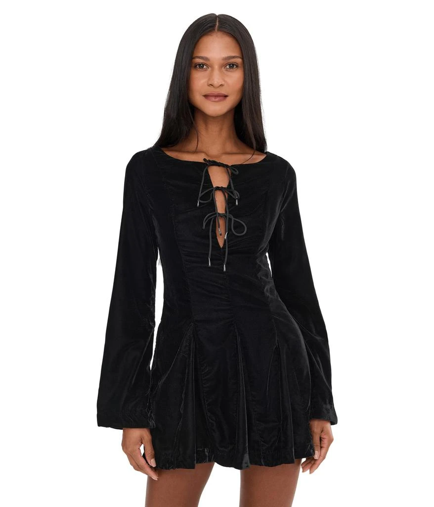 free people black velvet mini dress Midnight Hour Mini Dress