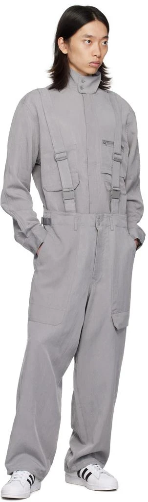 Y-3 Gray Suspender Cargo Pants 4