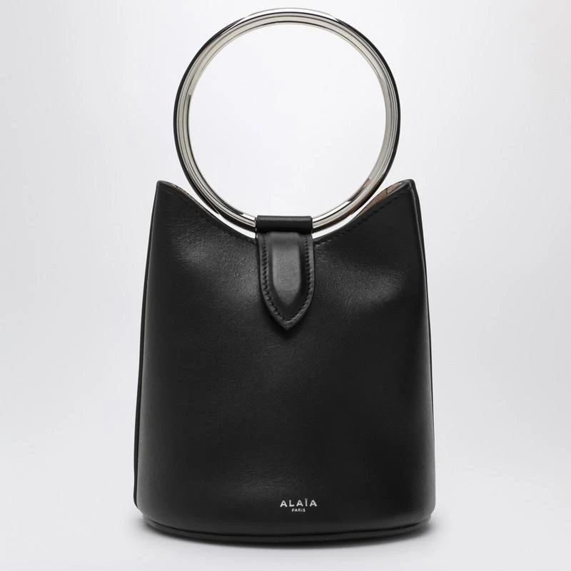 Alaïa Mini Ring Bucket black leather bag 1
