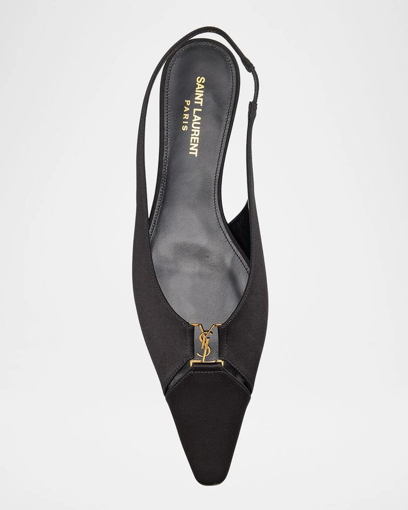 Yves Saint Laurent Babylone Satin Slingback Ballerina Flats 3