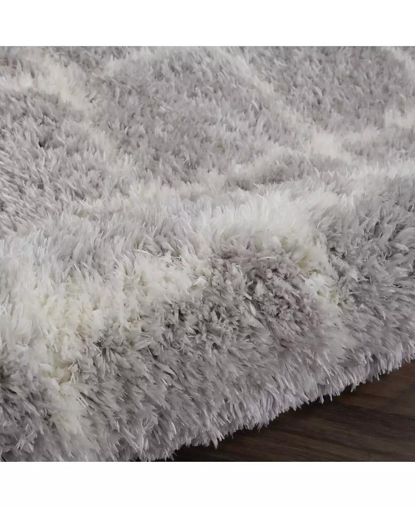 Nourison Luxe Shag LXS02 Gray and Ivory 8'2" x 10' Area Rug