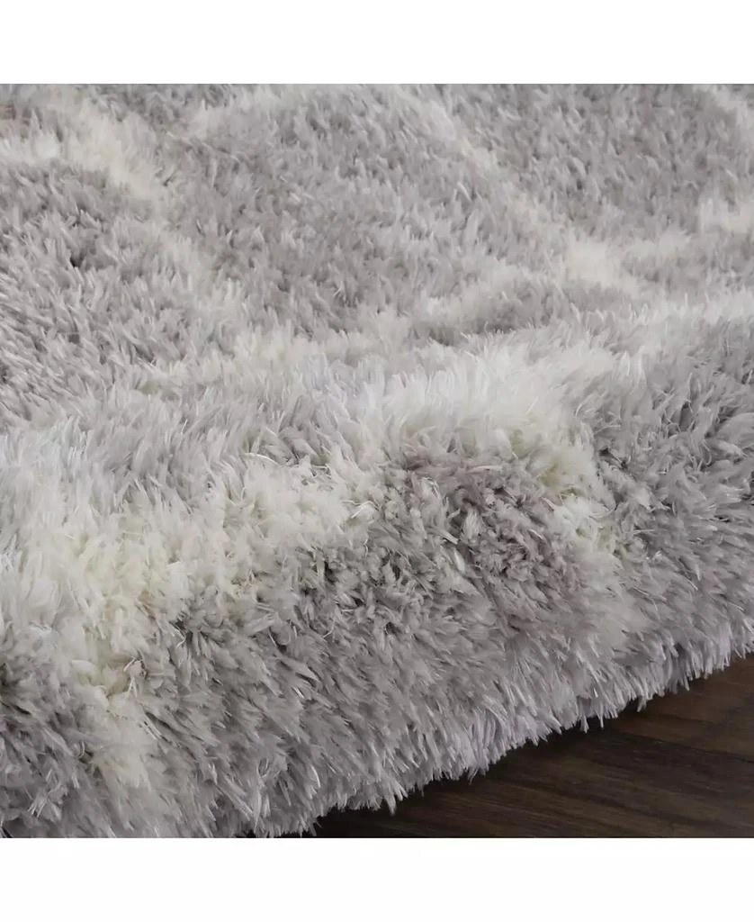 Nourison Luxe Shag LXS02 Gray and Ivory 8'2" x 10' Area Rug 2