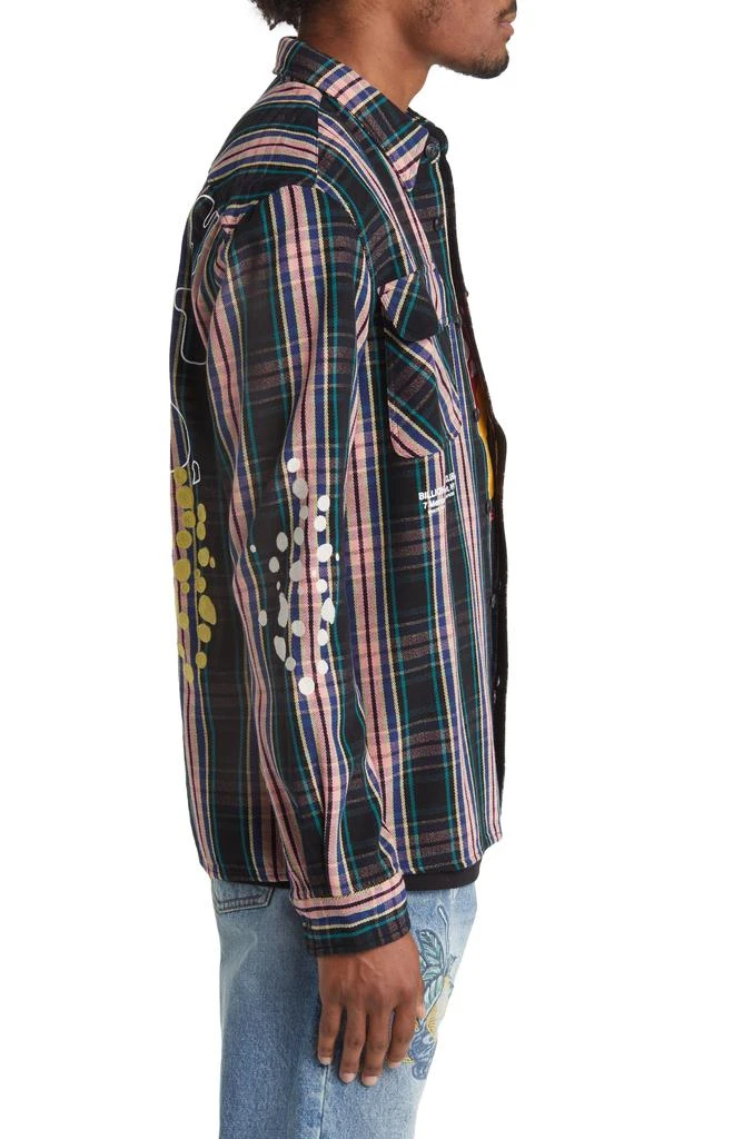 Billionaire Boys Club Mantra Plaid Embroidered Button-Up Overshirt 4