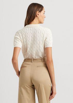 Ralph Lauren Ralph Lauren Cable Knit Cotton Polo Sweater