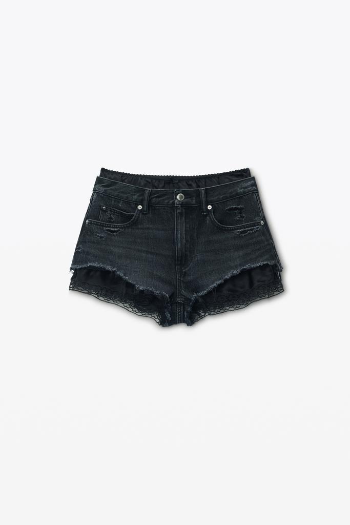 Alexander Wang Pre-Styled Denim Shorts with Silk Boxer