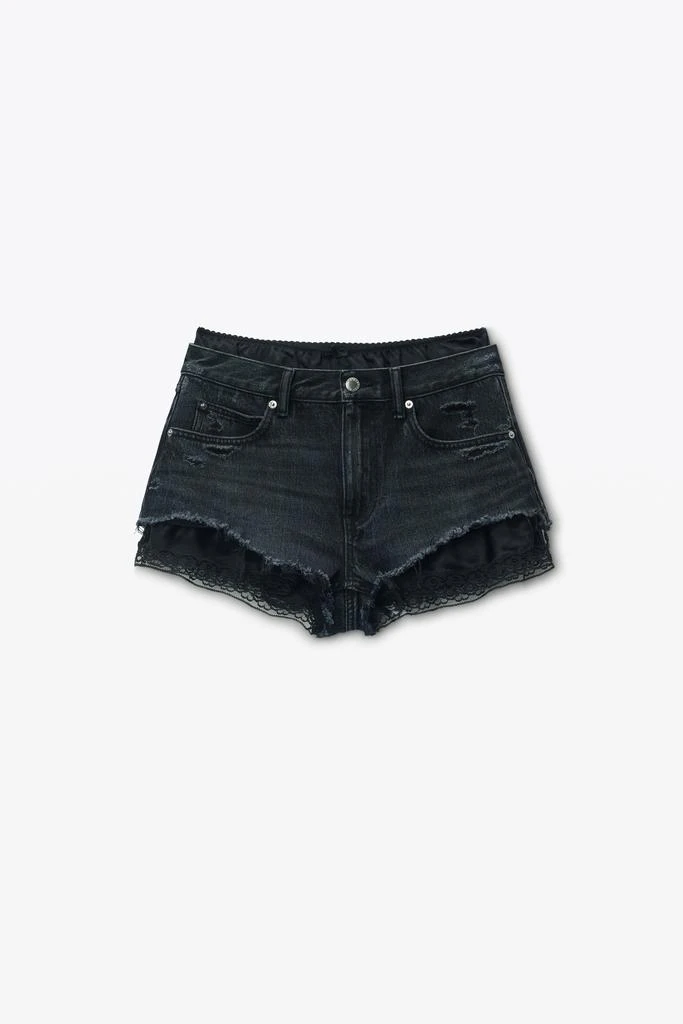 Alexander Wang Pre-Styled Denim Shorts with Silk Boxer 2