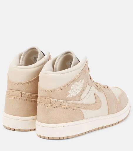 NIKE Air Jordan 1 Mid suede-trimmed leather sneakers 3