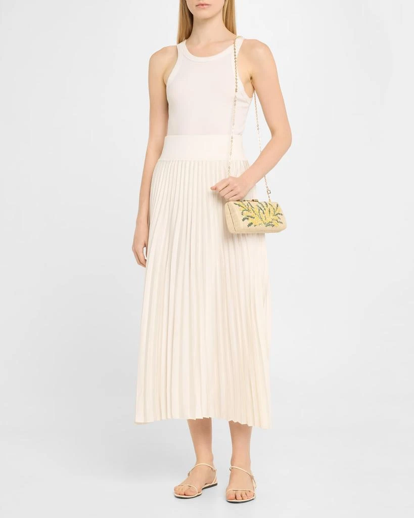 Rafe Alessandra Flower Raffia Long Clutch Bag 5