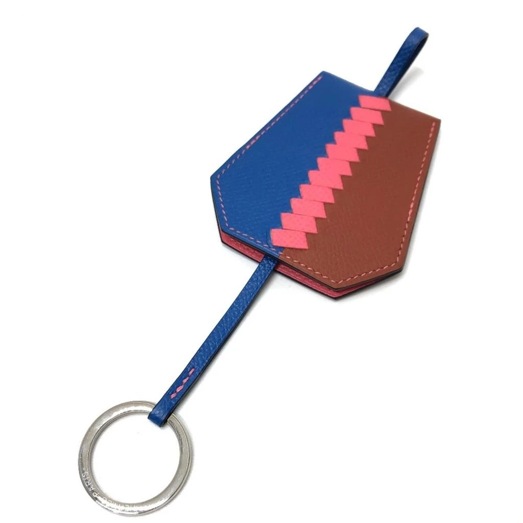 Hermes blue Brique pink Epsom Leather Keyring (Pre-Owned)