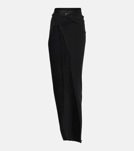 Rick Owens Asymmetric cashmere and wool maxi skirt 1