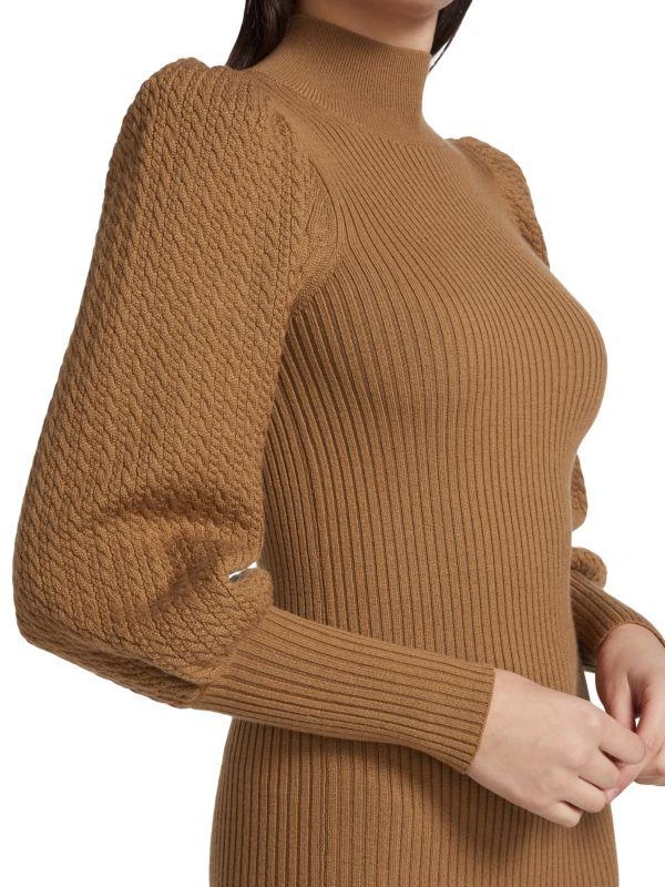 Alice + Olivia Caleb Wool Puff-Sleeve Sweaterdress 4