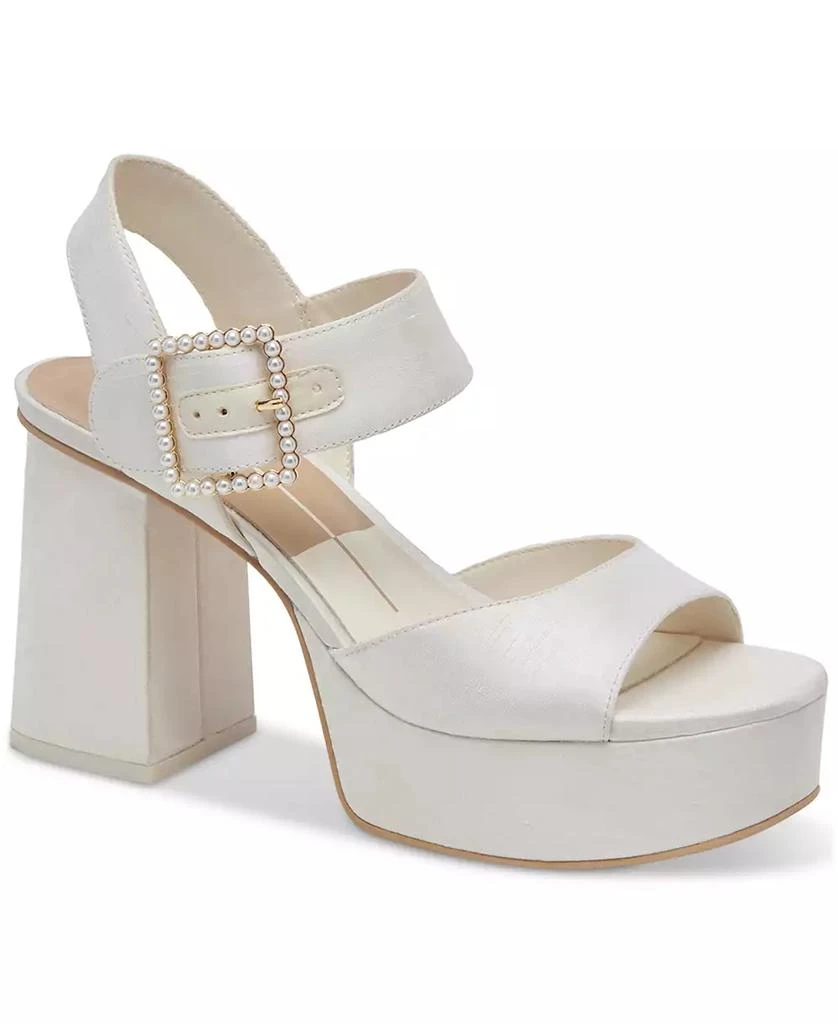Dolce Vita Women's Bobby Pearls Ankle-Strap Two-Piece Platform Sandals 1