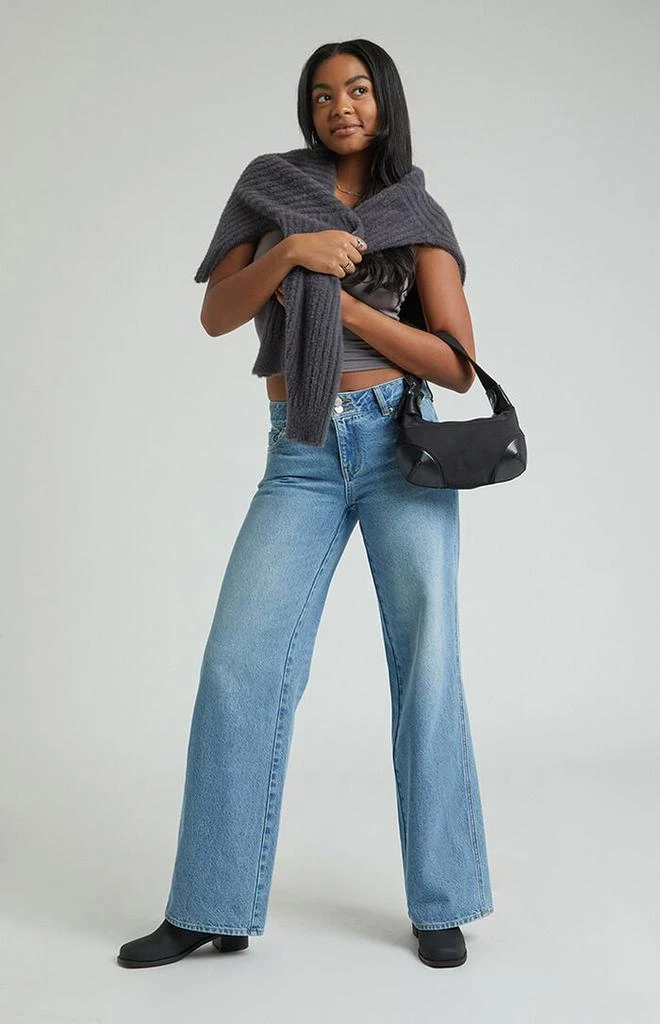 PacSun Casey Low Rise Baggy Jeans Double Button Medium Indigo 1