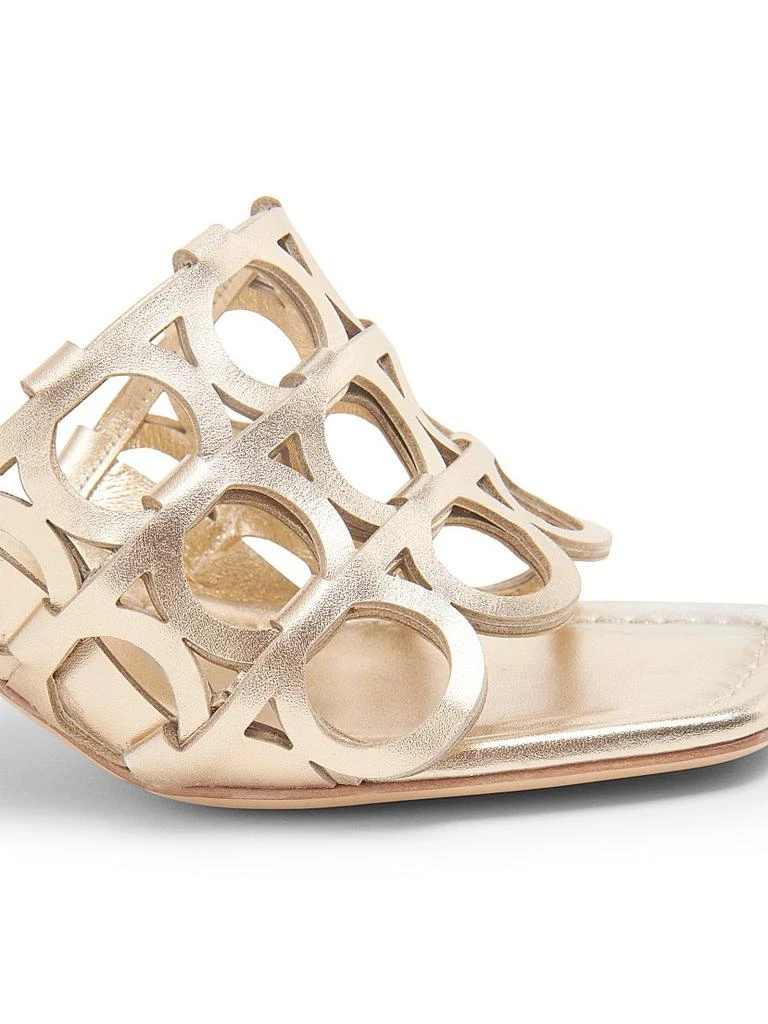 Salvatore Ferragamo Erne 55MM Cut-Out Metallic Leather Mules 5