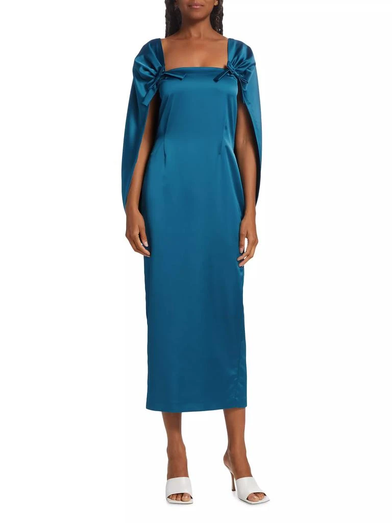 Bernadette August Satin Cape Midi-Dress 2