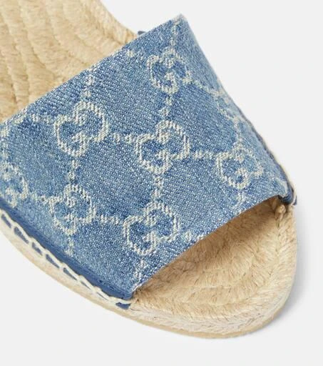 Gucci Pilar GG denim espadrille wedges 6