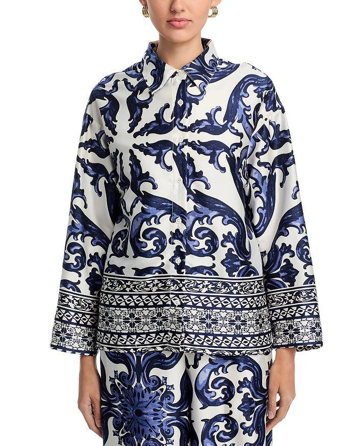 Gracia Damask Print Pajama Shirt 6