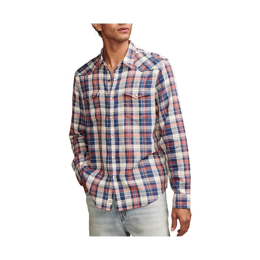 Lucky Brand Men's Plaid Western Shirt