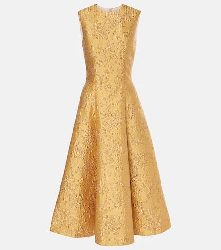 Emilia Wickstead Mara floral embossed jacquard midi dress 1