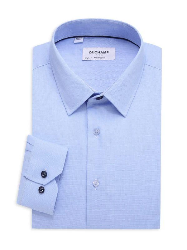 DUCHAMP LONDON Tailored Fit Herringbone Dress Shirt 1