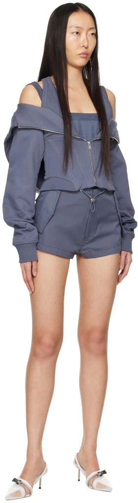 Dion Lee Gray Layered Corset Hoodie 4