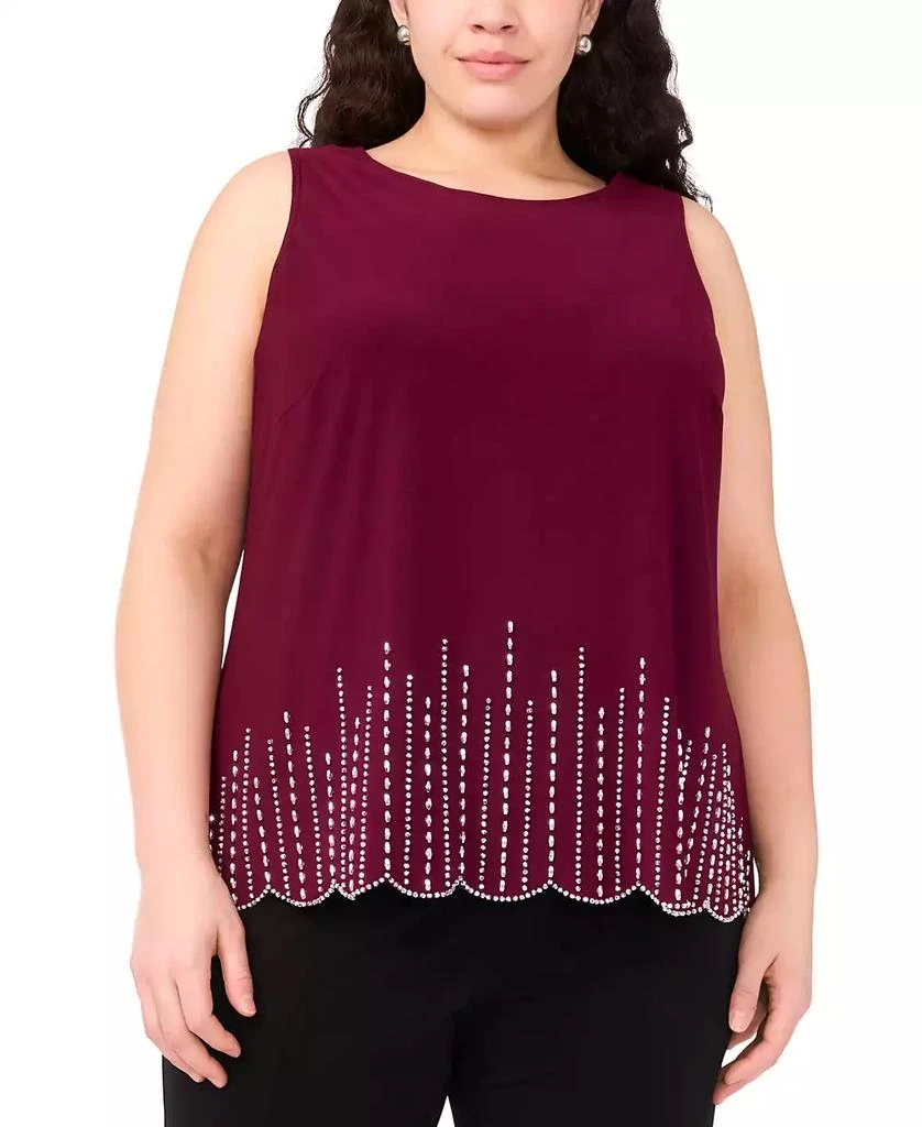 MSK Plus Size Round-Neck Sleeveless Top 1