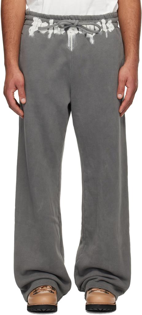 Palm Angels Gray Waist Logo Sweatpants