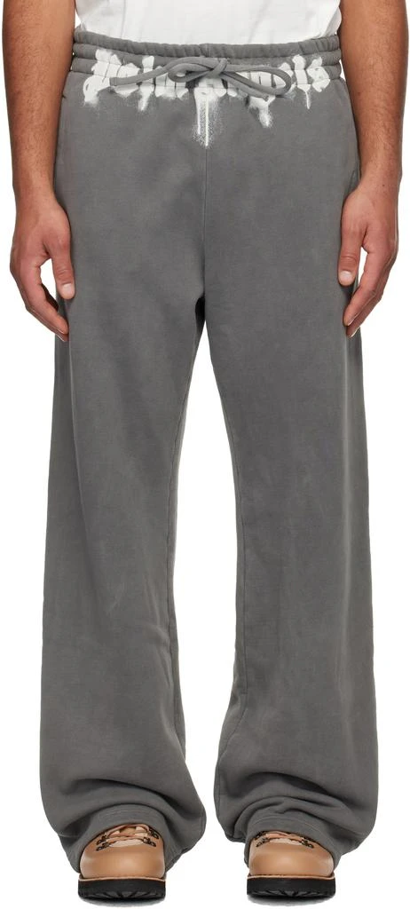 Palm Angels Gray Waist Logo Sweatpants 1