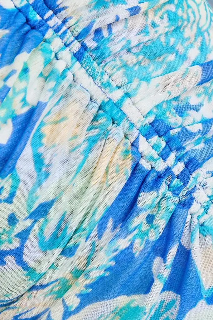 Diane von Furstenberg Koren reversible ruched floral-print mesh dress 4