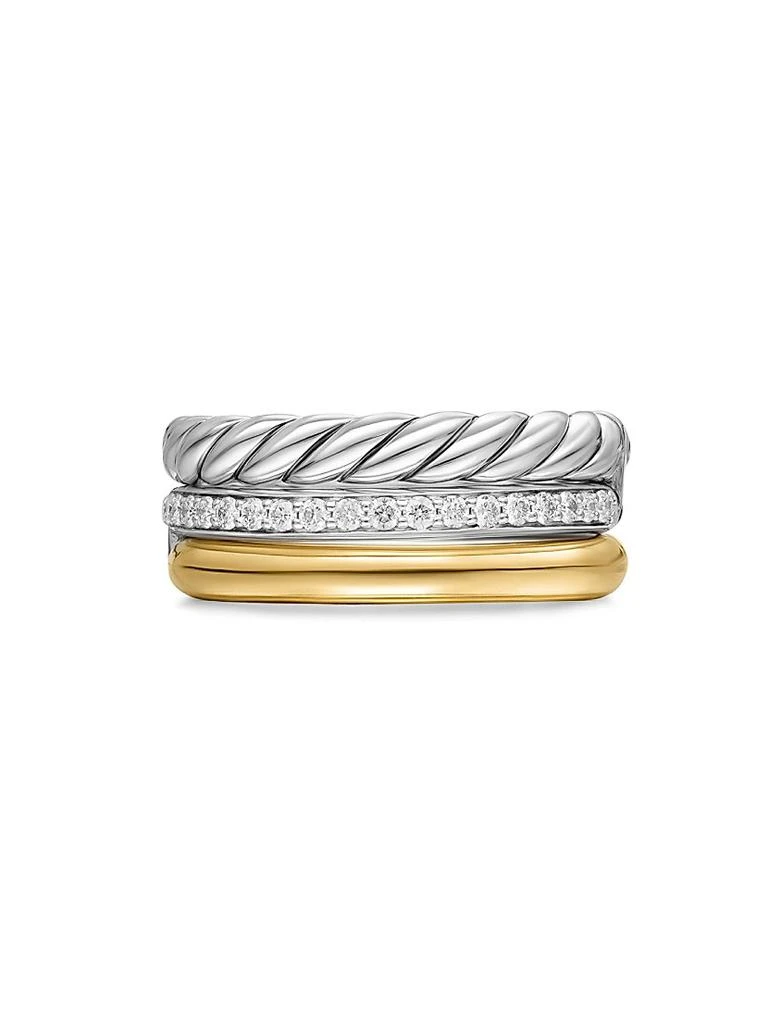 David Yurman DY Mercer Three Row Ring in Sterling Silver 4