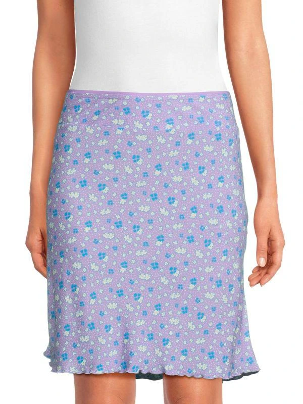Free People ​IRL Floral Mini Slip Skirt 1