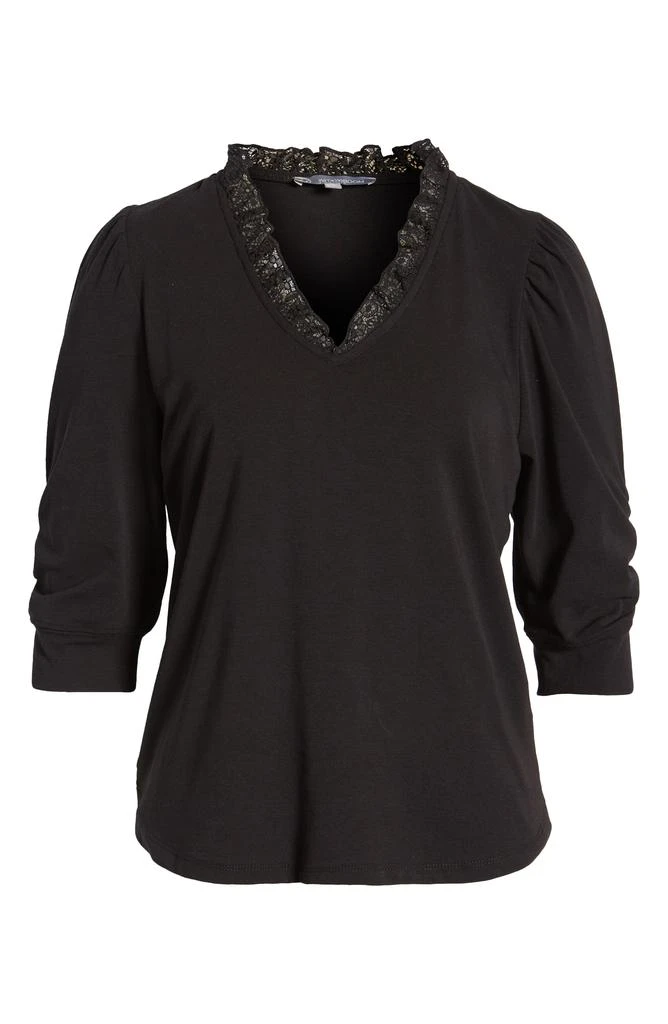 Wit & Wisdom Ruffle & Lace Trim Top 5