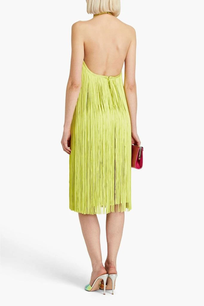 Herve Leger Open-back fringed bandage halterneck dress 3