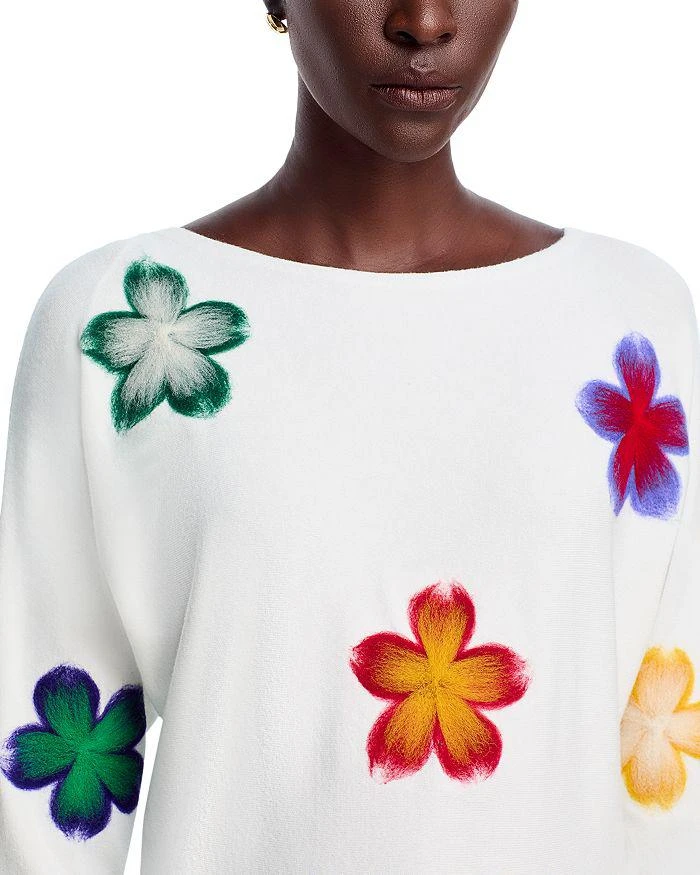 Sioni Floral Embroidered Dolman Sleeve Sweater 4