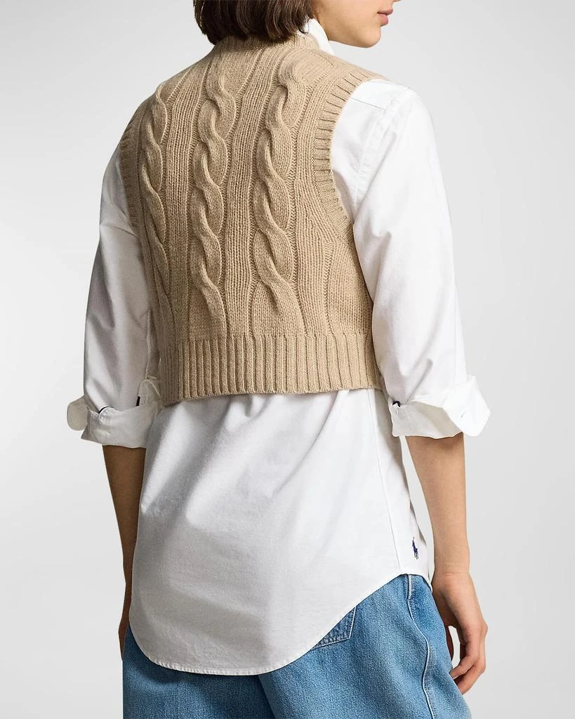 Ralph Lauren Cropped Cable Wool-Cashmere Sweater 4