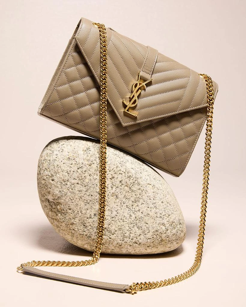 Yves Saint Laurent Envelope Triquilt Medium YSL Shoulder Bag in Grained Leather 2