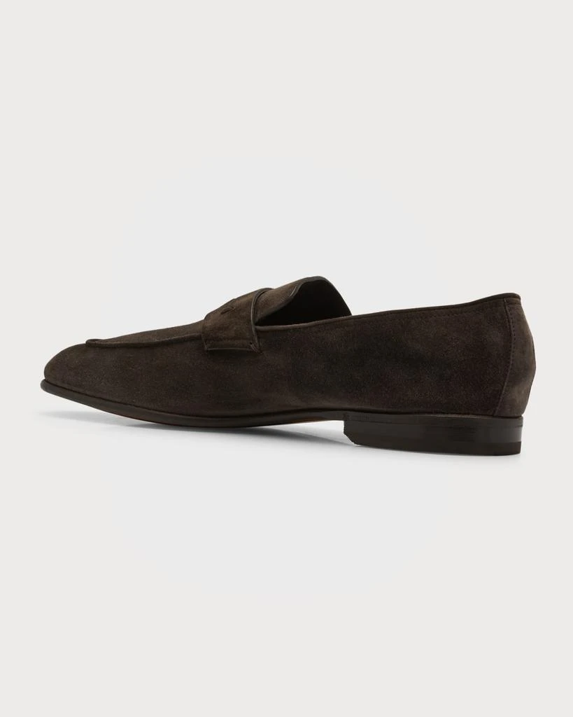 Zegna Men's Lasola Suede-Leather Penny Loafers 4