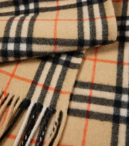 Burberry Burberry Check cashmere hooded scarf 4