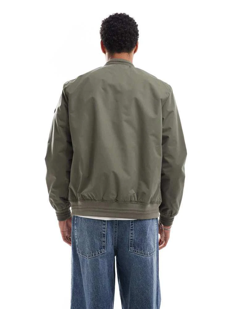 Threadbare Threadbare 'predict' showerproof classic bomber jacket in khaki 4
